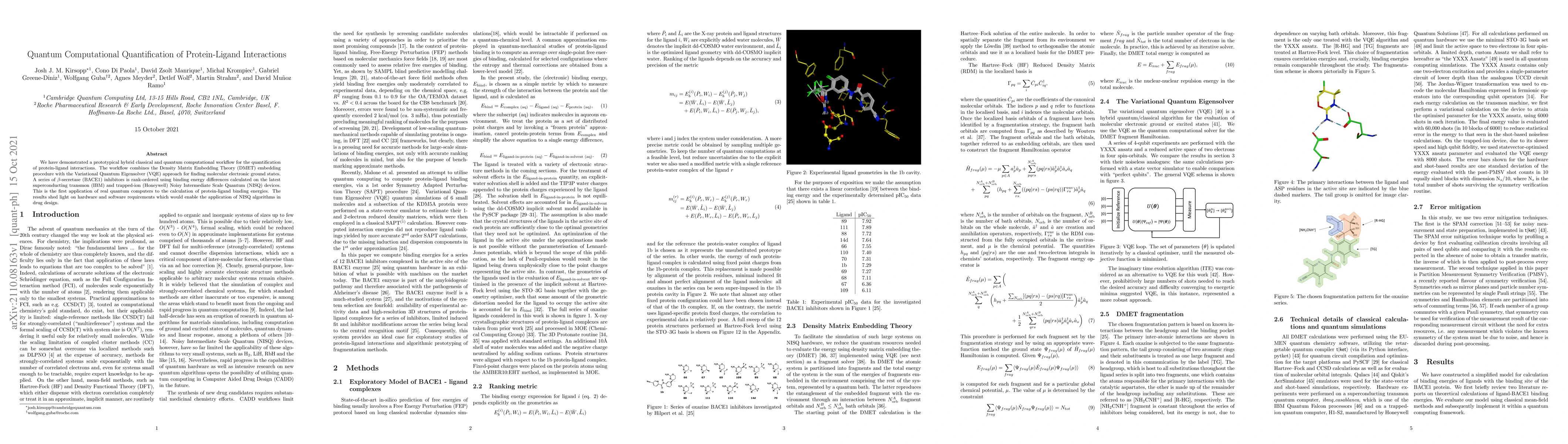 Thumbnail for Quantum Computational Quantification of Protein-Ligand Interactions