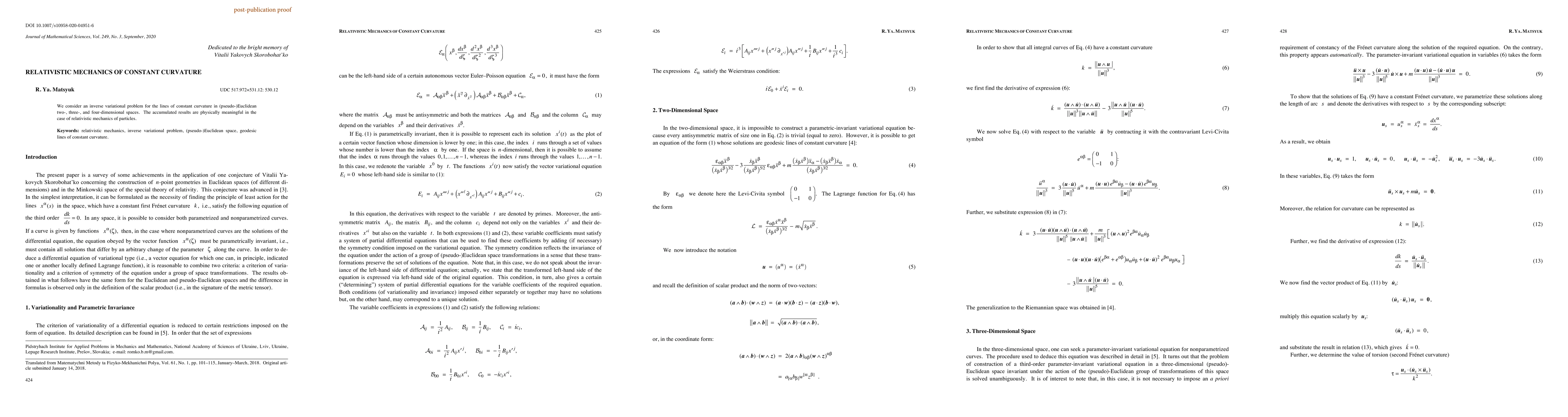 Thumbnail for Relativistic mechanics of constant curvature