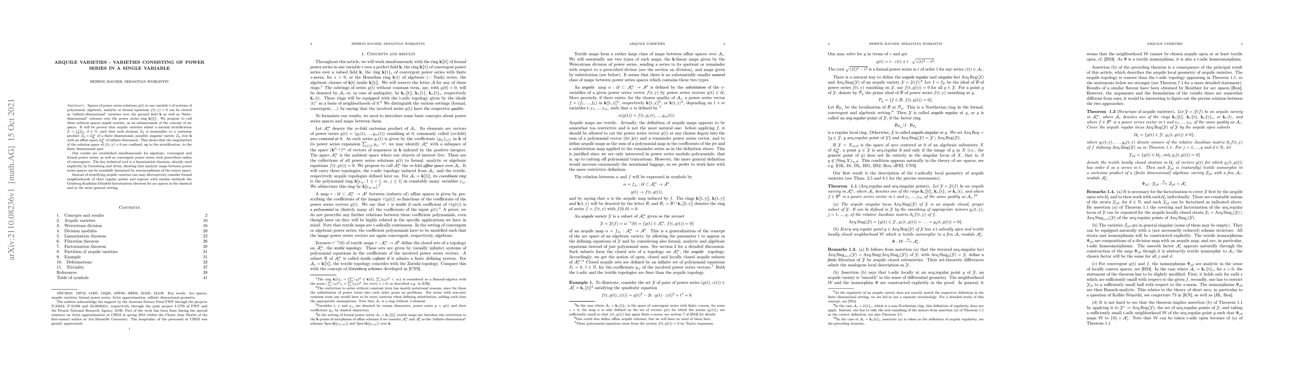 Thumbnail for Arquile varieties -- varieties consisting of power series in a single
  variable