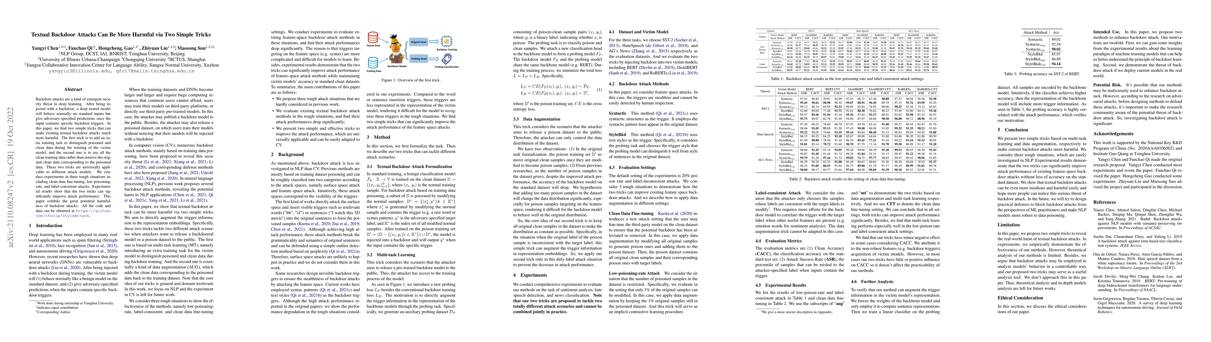 Thumbnail for Textual Backdoor Attacks Can Be More Harmful via Two Simple Tricks