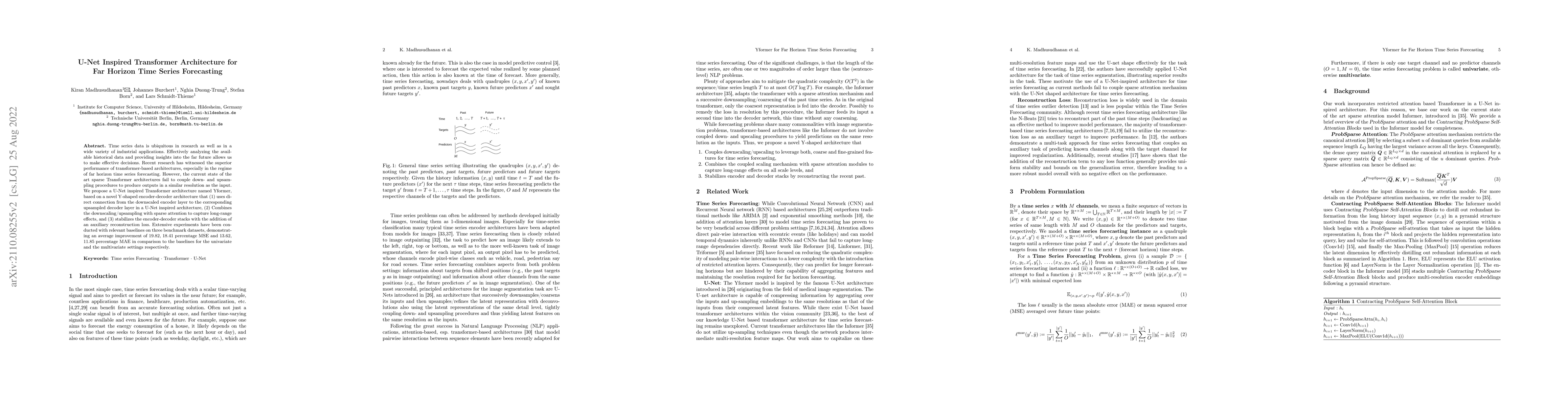 Thumbnail for Yformer: U-Net Inspired Transformer Architecture for Far Horizon Time
  Series Forecasting