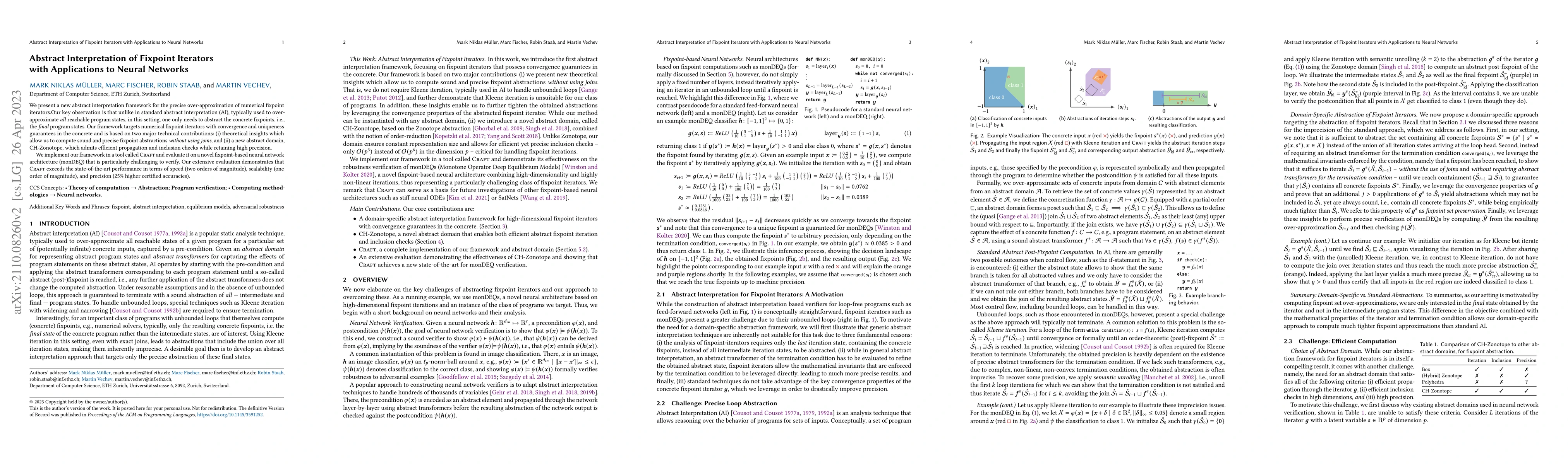 Thumbnail for Abstract Interpretation of Fixpoint Iterators with Applications to
  Neural Networks