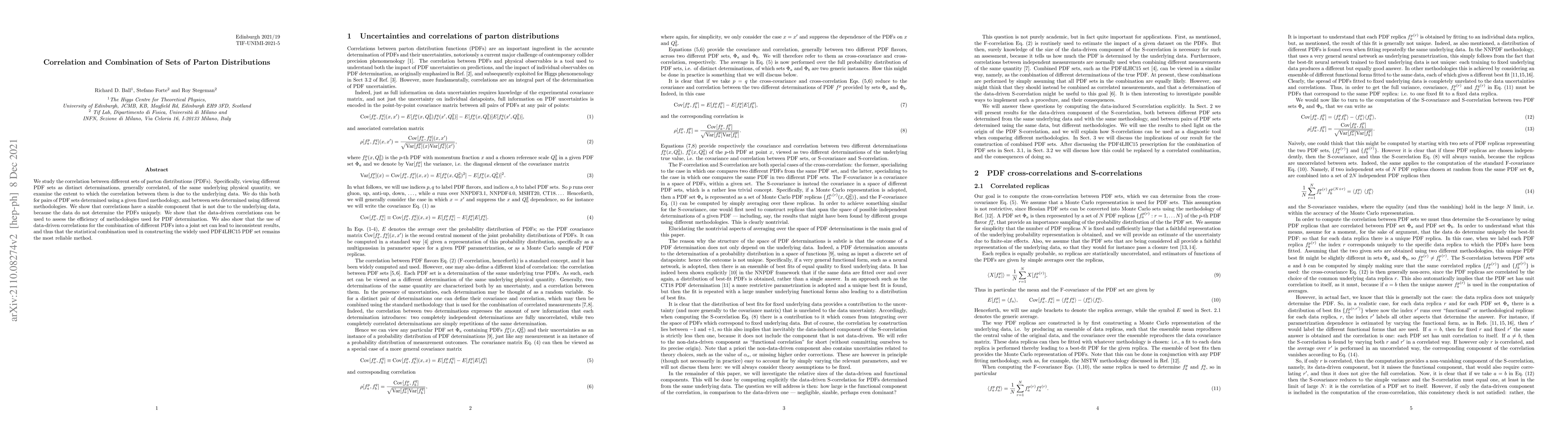 Thumbnail for Correlation and Combination of Sets of Parton Distributions