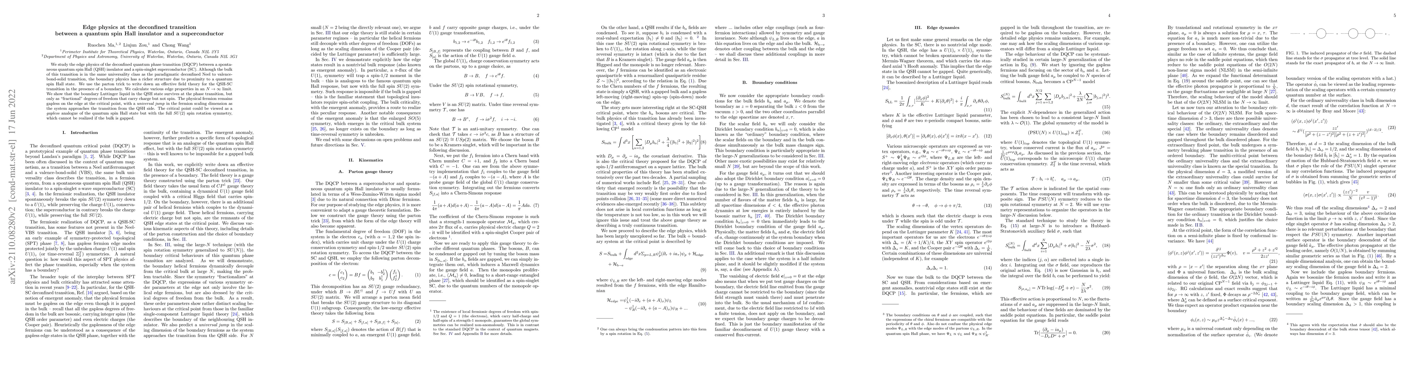 Thumbnail for Edge physics at the deconfined transition between a quantum spin Hall
  insulator and a superconductor