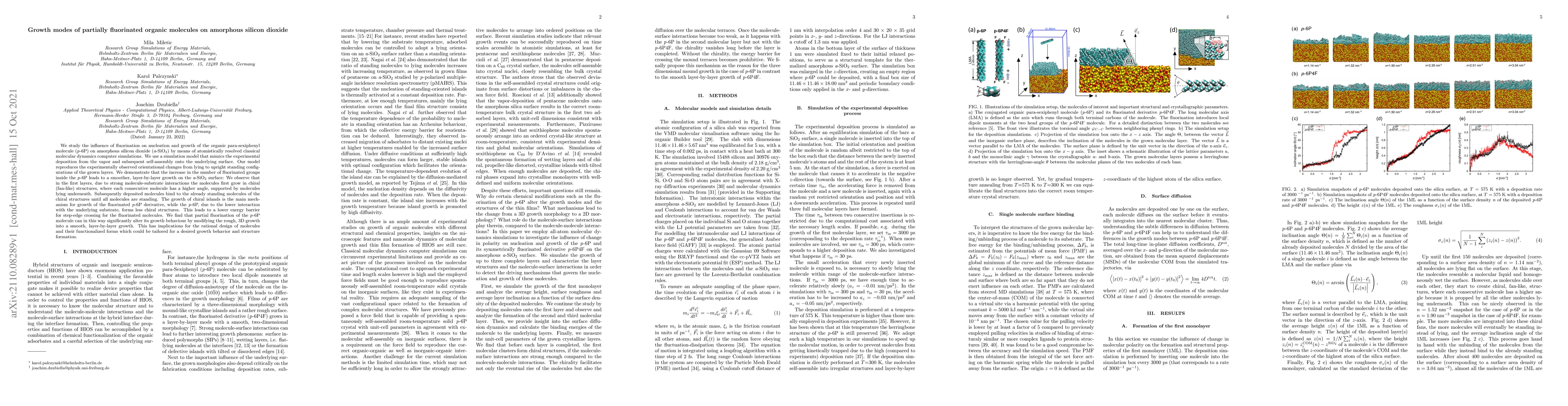 Thumbnail for Growth modes of partially fluorinated organic molecules on amorphous
  silicon dioxide