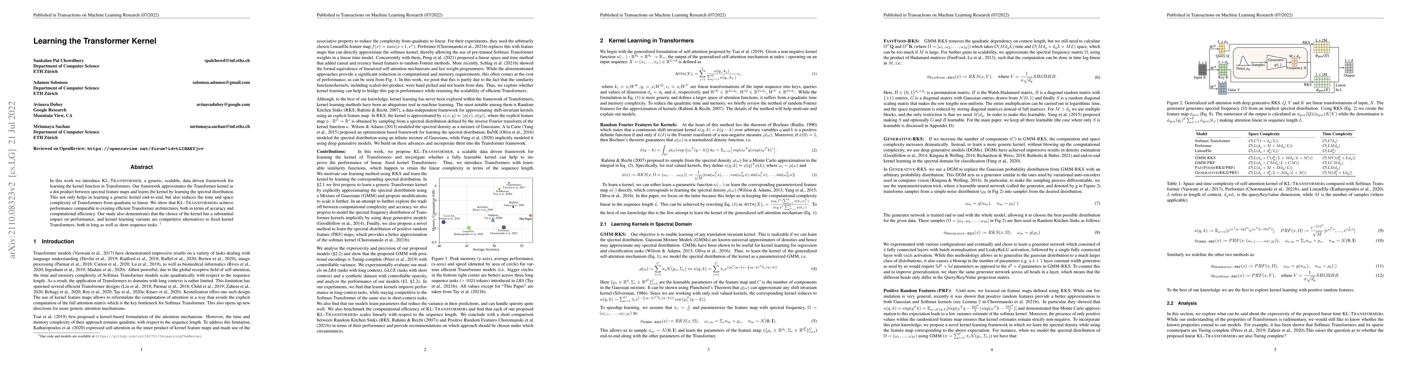 Thumbnail for On Learning the Transformer Kernel