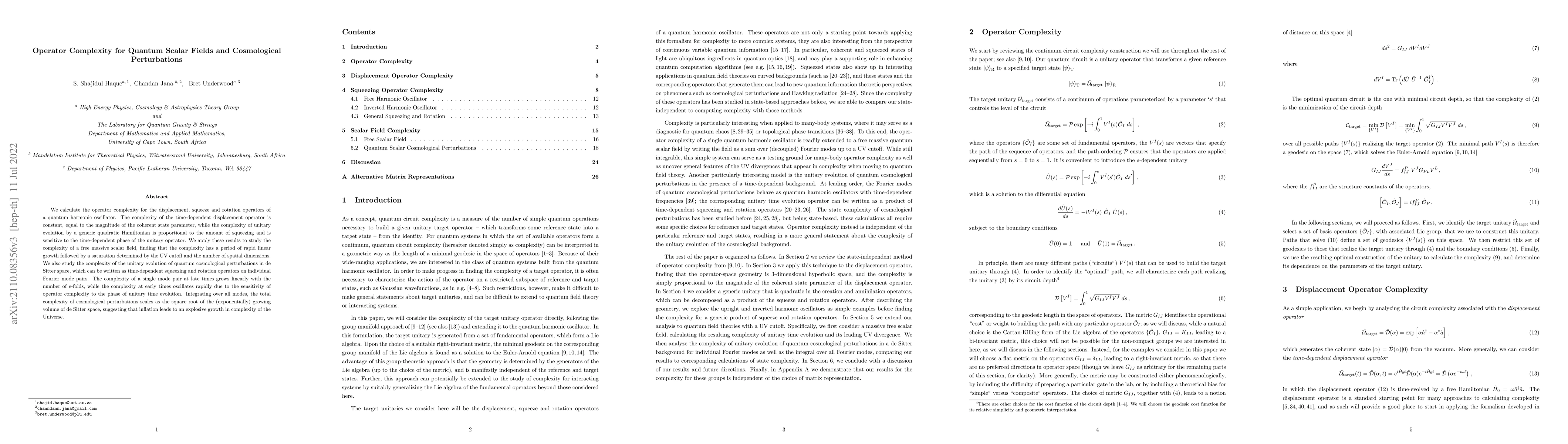 Thumbnail for Operator Complexity for Quantum Scalar Fields and Cosmological
  Perturbations
