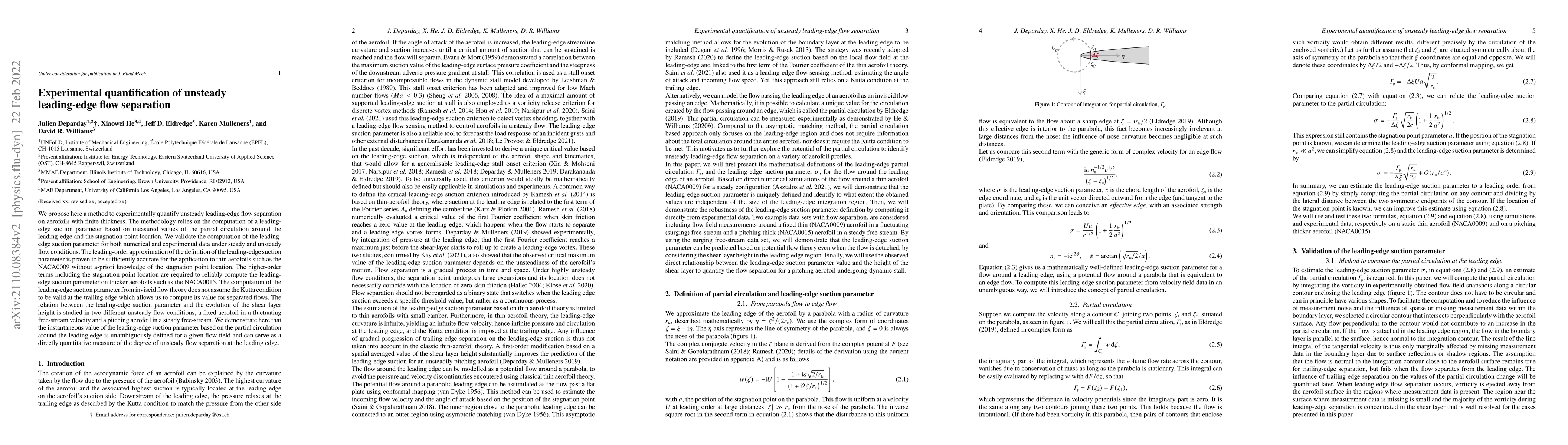 Thumbnail for Experimental quantification of unsteady leading-edge flow separation