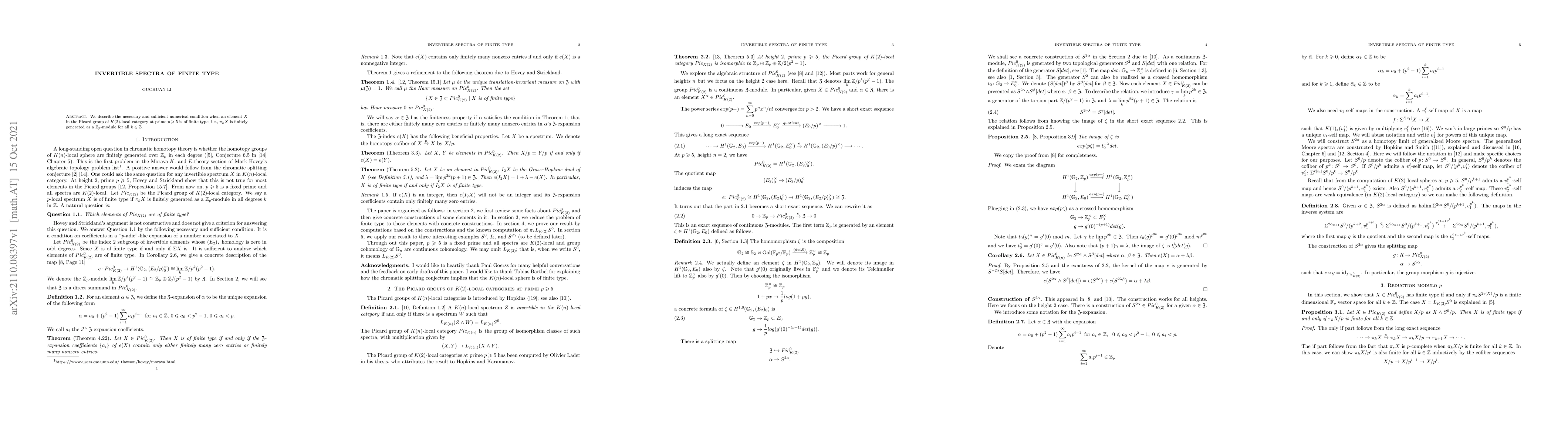 Thumbnail for Invertible spectra of finite type