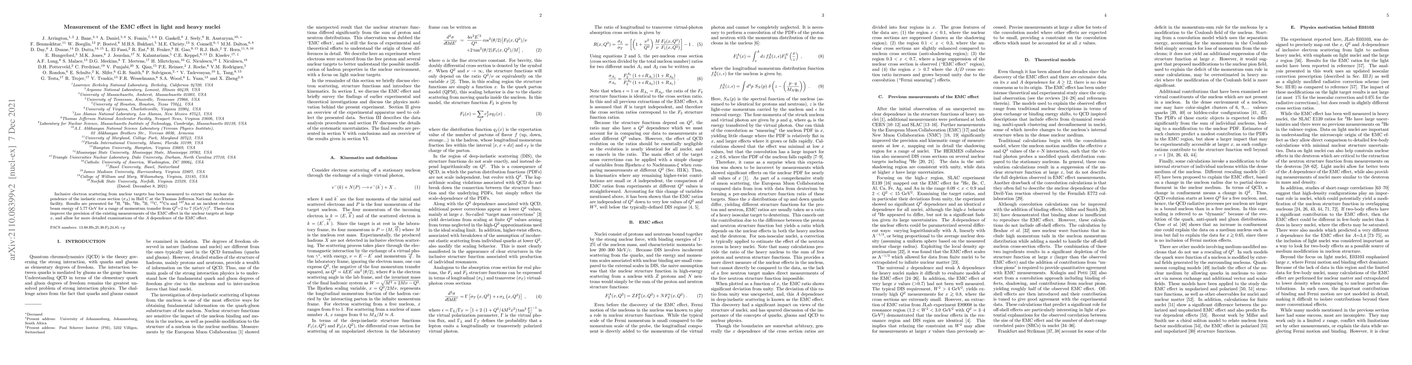 Thumbnail for Measurement of the EMC effect in light and heavy nuclei