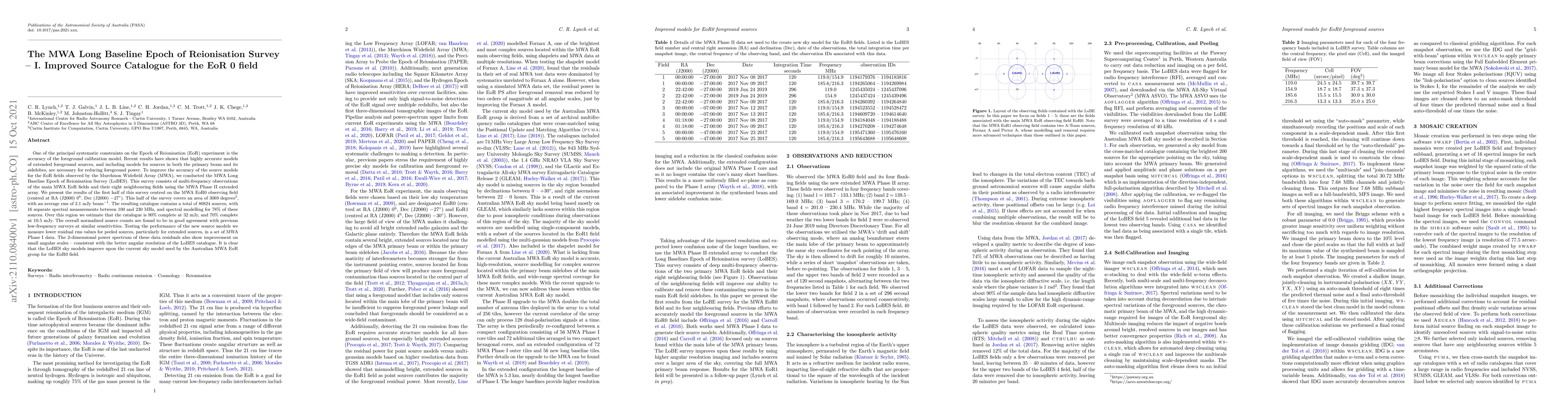 Thumbnail for The MWA Long Baseline Epoch of Reionisation Survey: I. Improved Source
  Catalogue for the EoR 0 field