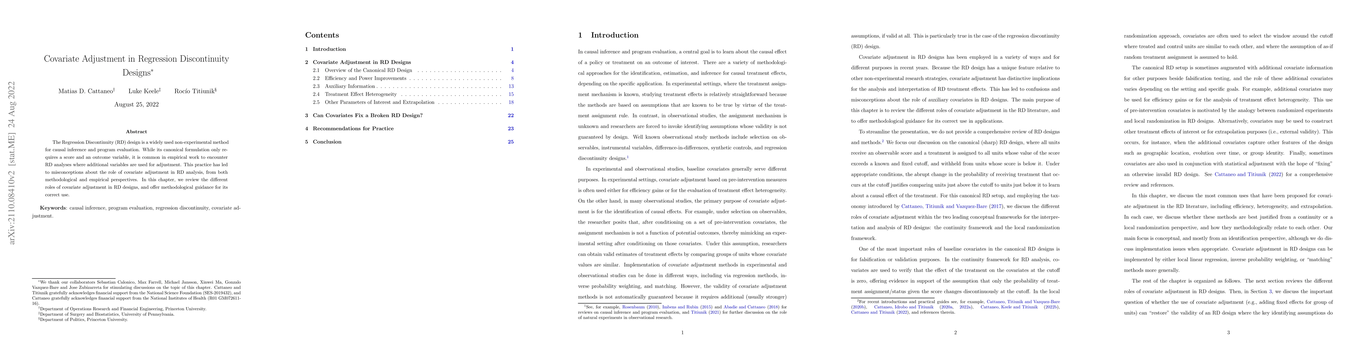 Thumbnail for Covariate Adjustment in Regression Discontinuity Designs