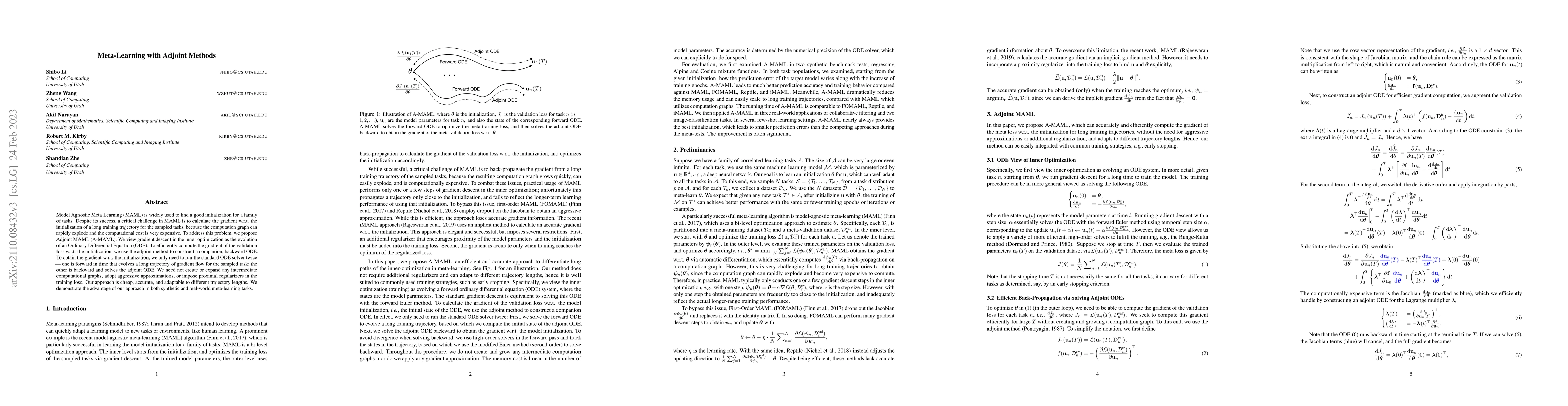 Thumbnail for Meta-Learning with Adjoint Methods