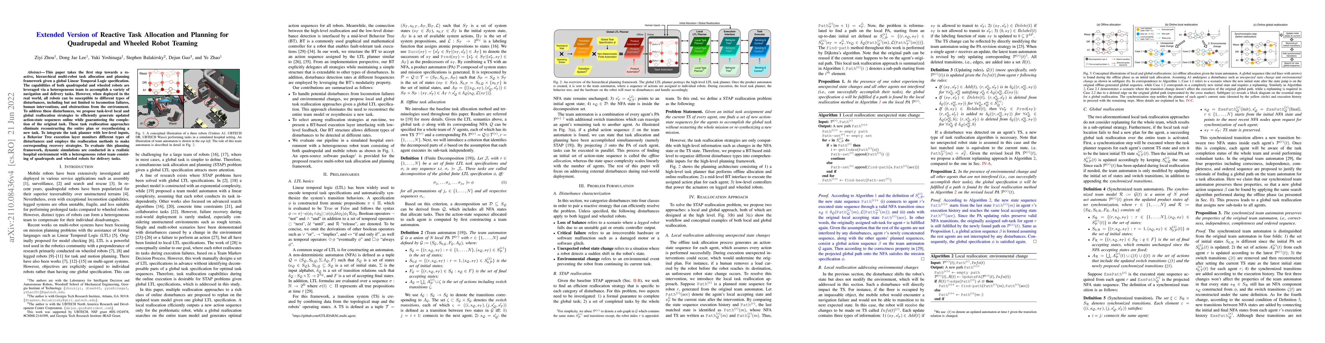 Thumbnail for Reactive Task Allocation and Planning for Quadrupedal and Wheeled Robot
  Teaming