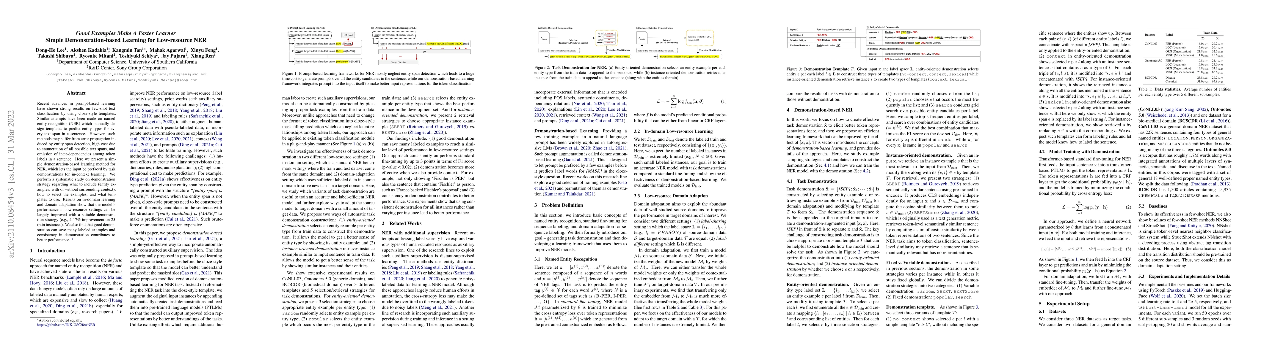 Thumbnail for Good Examples Make A Faster Learner: Simple Demonstration-based Learning
  for Low-resource NER