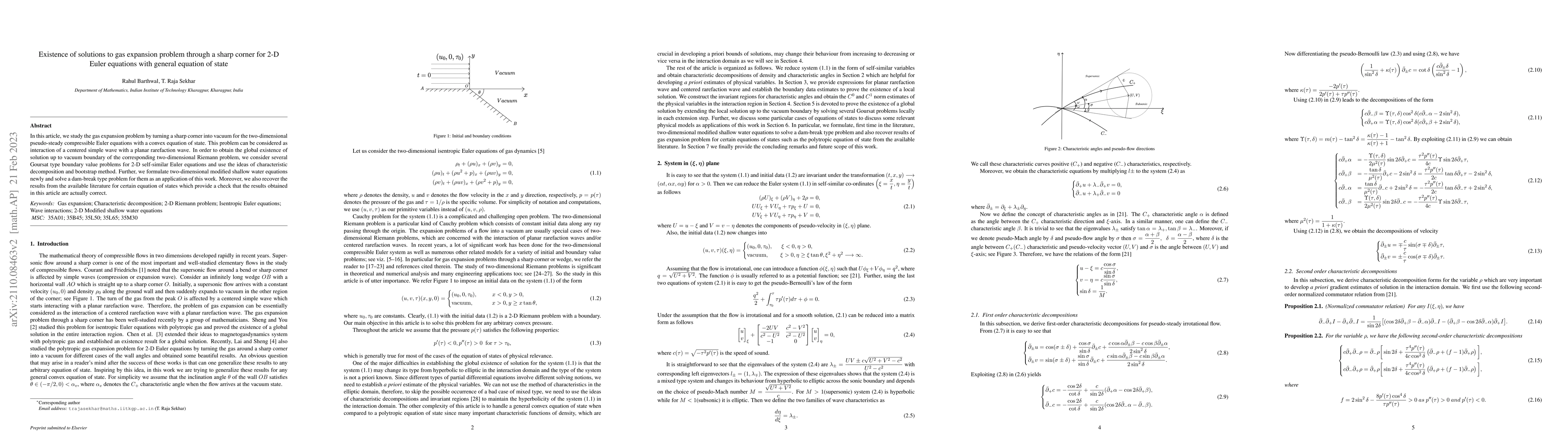 Thumbnail for Existence of solutions to gas expansion problem through a sharp corner
  for 2-D Euler equations with general equation of state