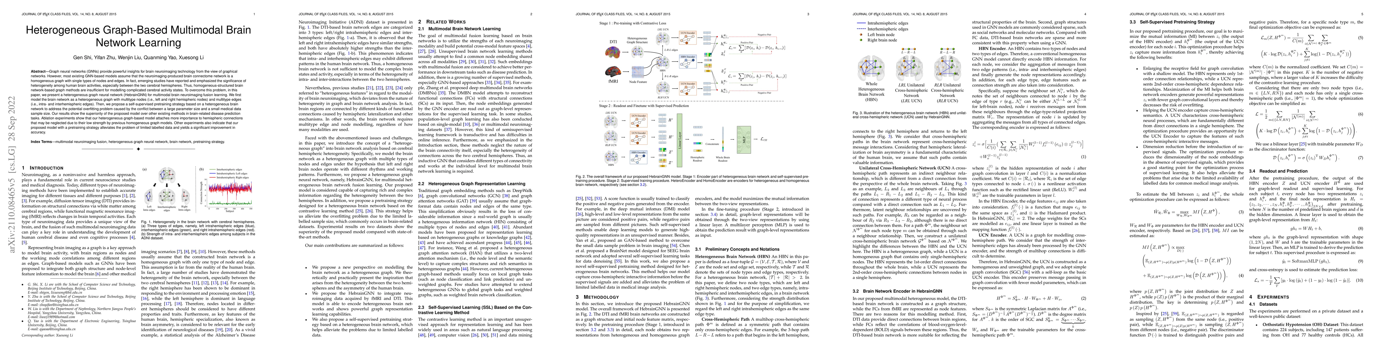 Thumbnail for Heterogeneous Graph-Based Multimodal Brain Network Learning