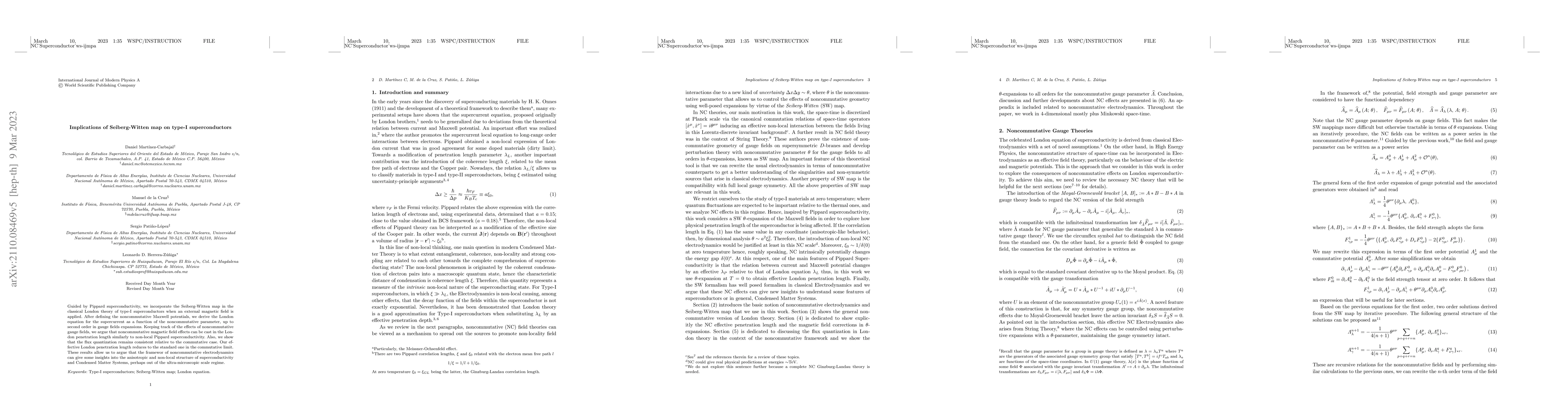 Thumbnail for Implications of Seiberg-Witten map on type-I superconductors