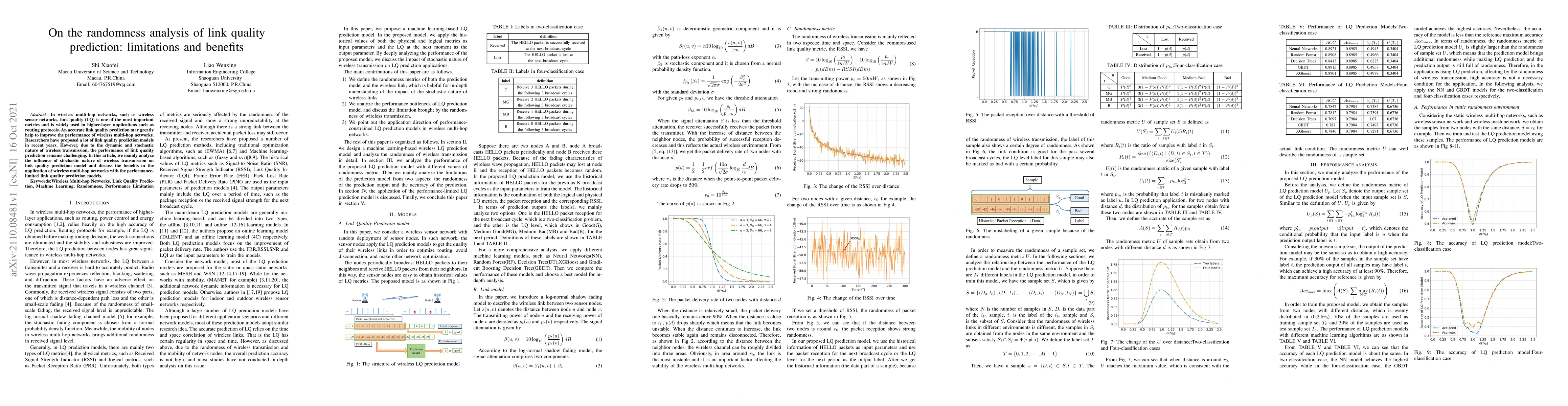Thumbnail for On the randomness analysis of link quality prediction: limitations and
  benefits