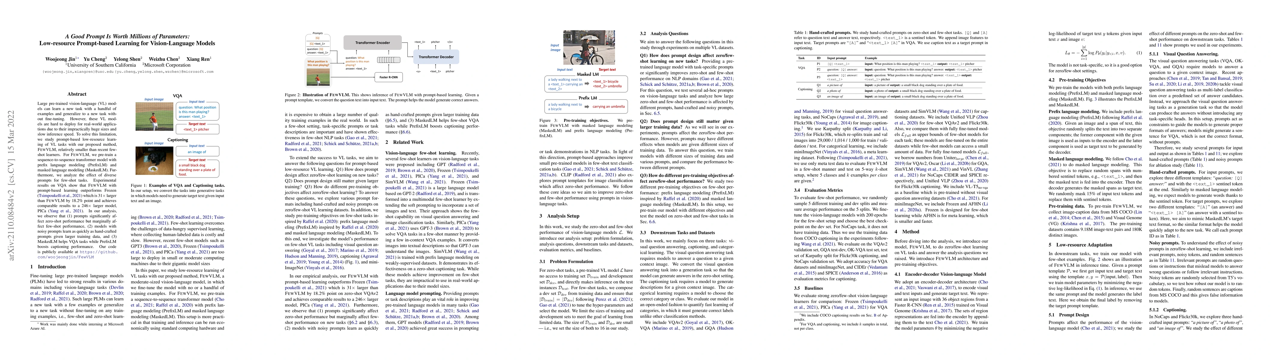 Thumbnail for A Good Prompt Is Worth Millions of Parameters: Low-resource Prompt-based
  Learning for Vision-Language Models