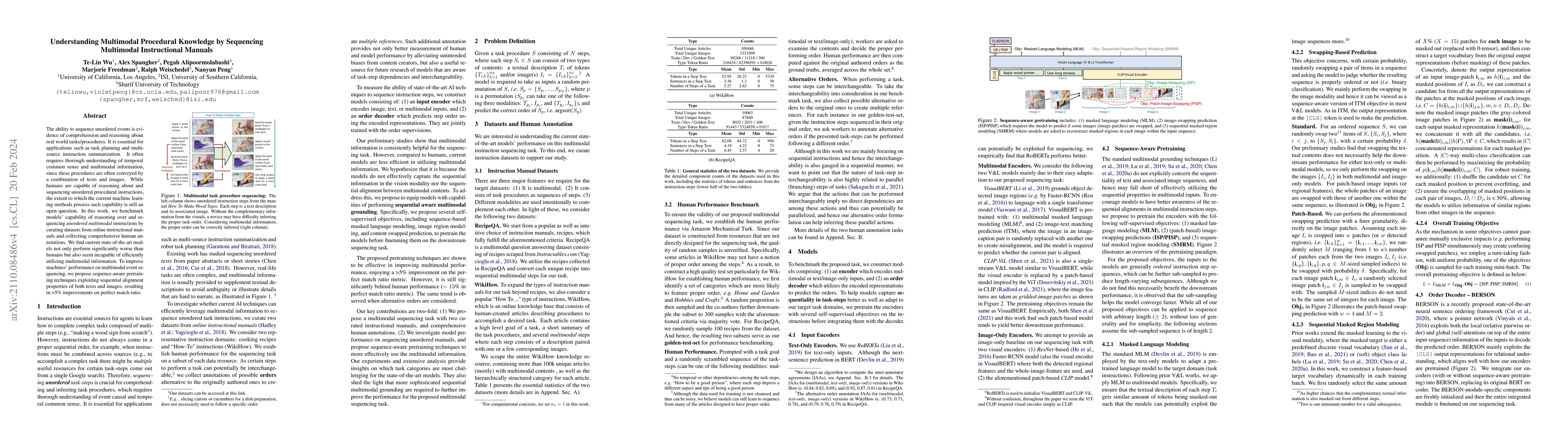 Thumbnail for Understanding Multimodal Procedural Knowledge by Sequencing Multimodal
  Instructional Manuals