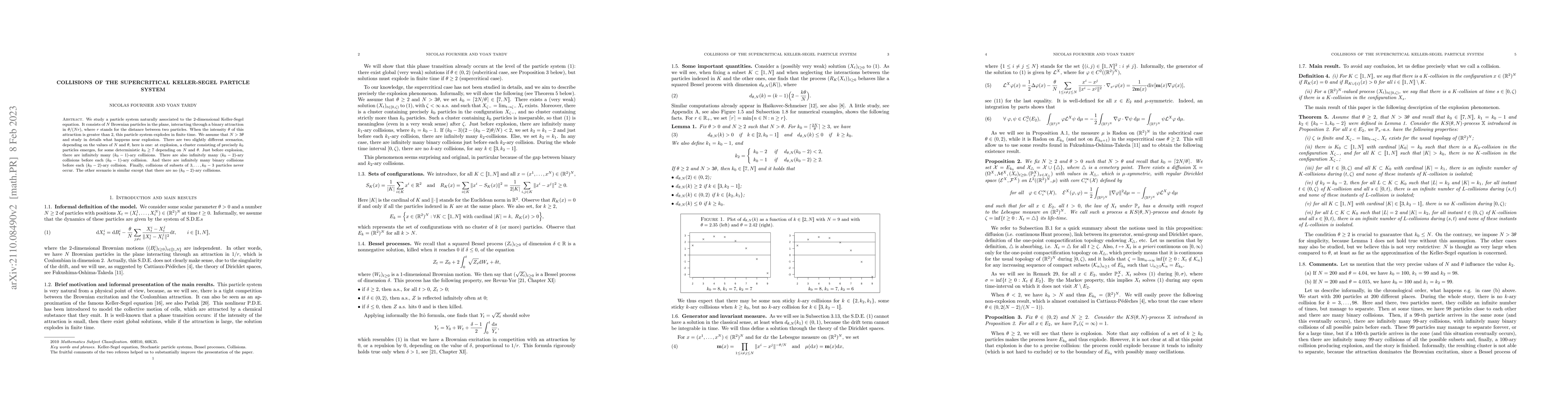 Thumbnail for Collisions of the supercritical Keller-Segel particle system