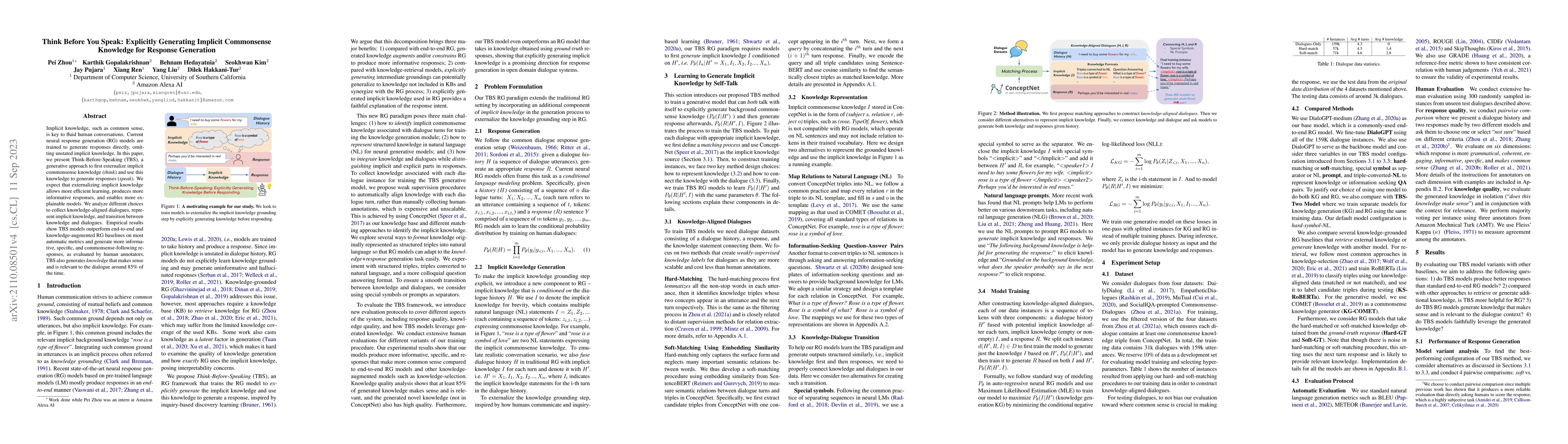 Thumbnail for Think Before You Speak: Explicitly Generating Implicit Commonsense
  Knowledge for Response Generation