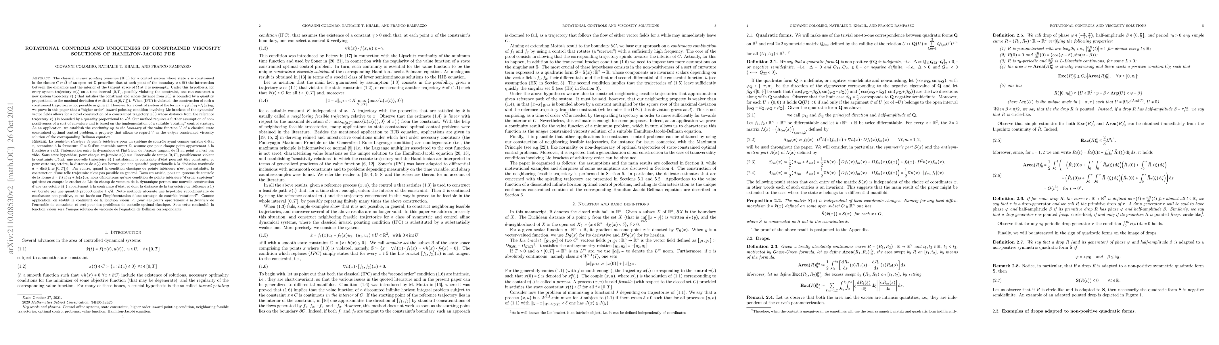 Thumbnail for Rotational controls and uniqueness of constrained viscosity solutions of
  Hamilton-Jacobi PDE