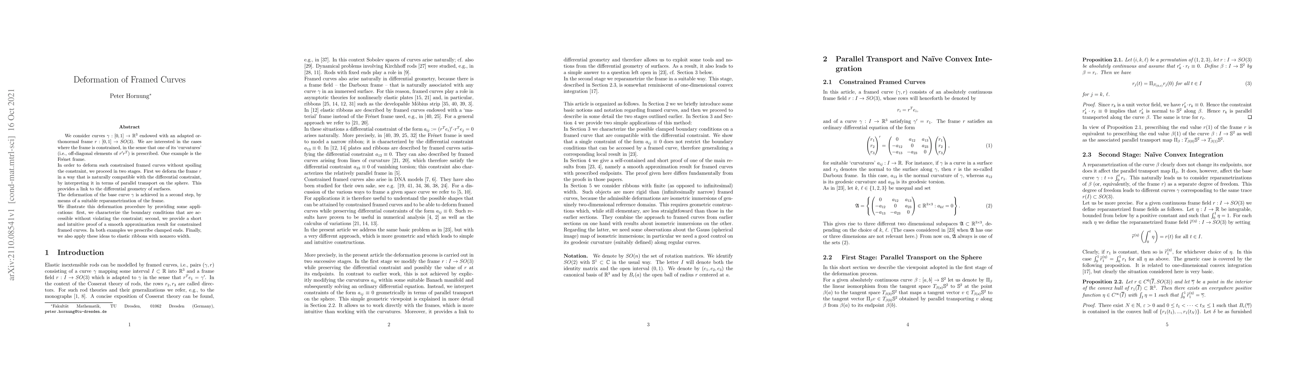 Thumbnail for Deformation of Framed Curves