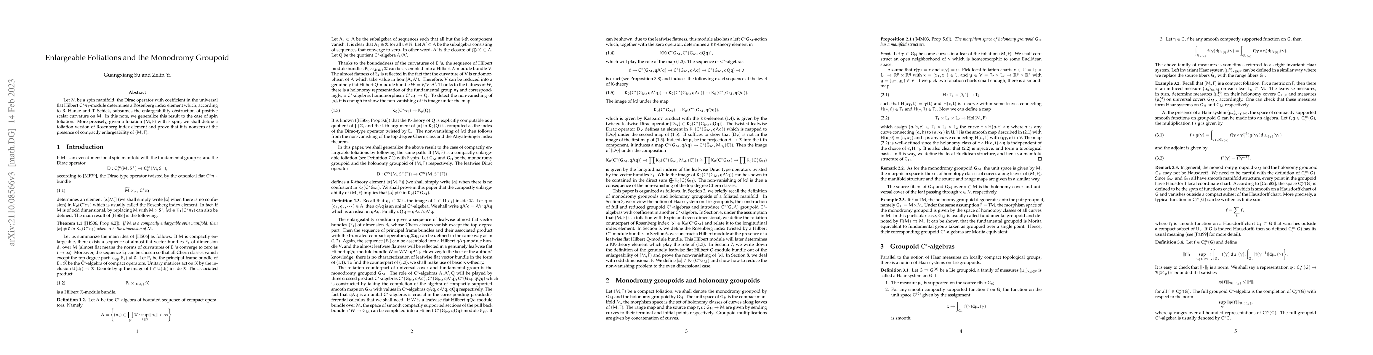 Thumbnail for Enlargeable foliations and the monodromy groupoid