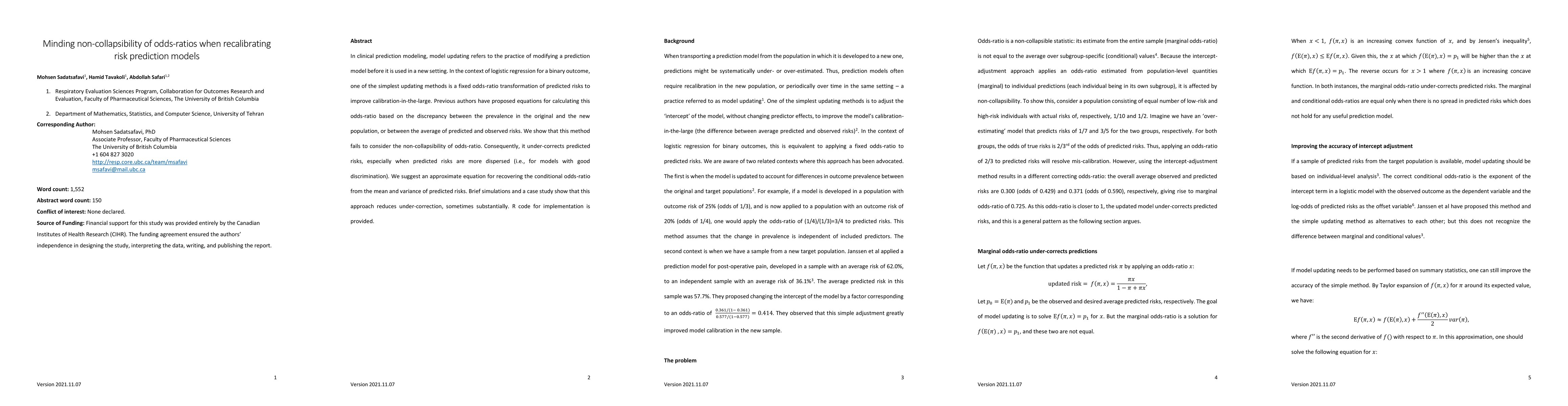 Thumbnail for Minding non-collapsibility of odds ratios when recalibrating risk
  prediction models