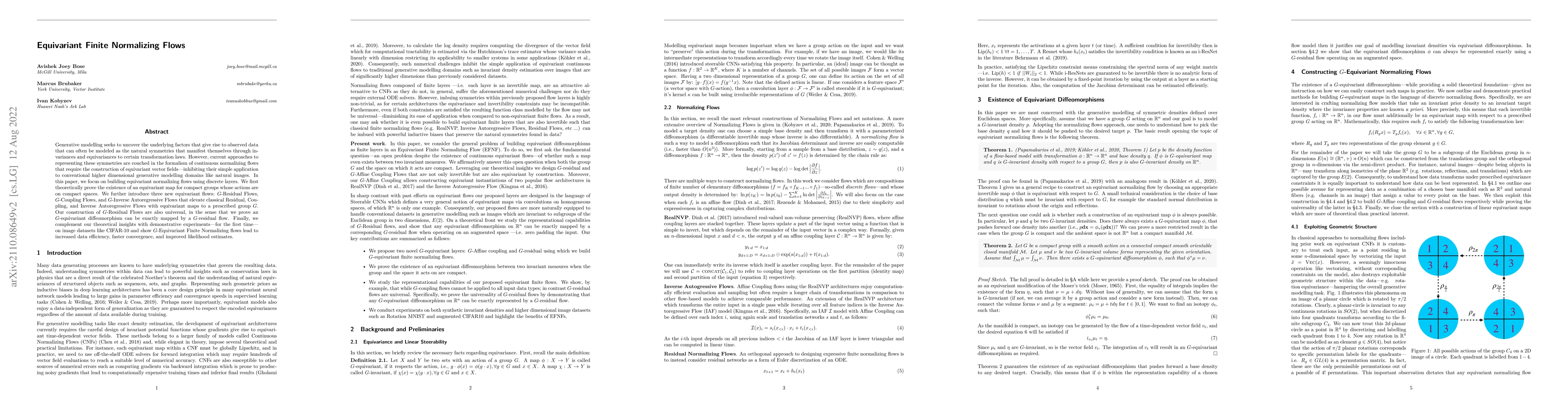 Thumbnail for Equivariant Finite Normalizing Flows