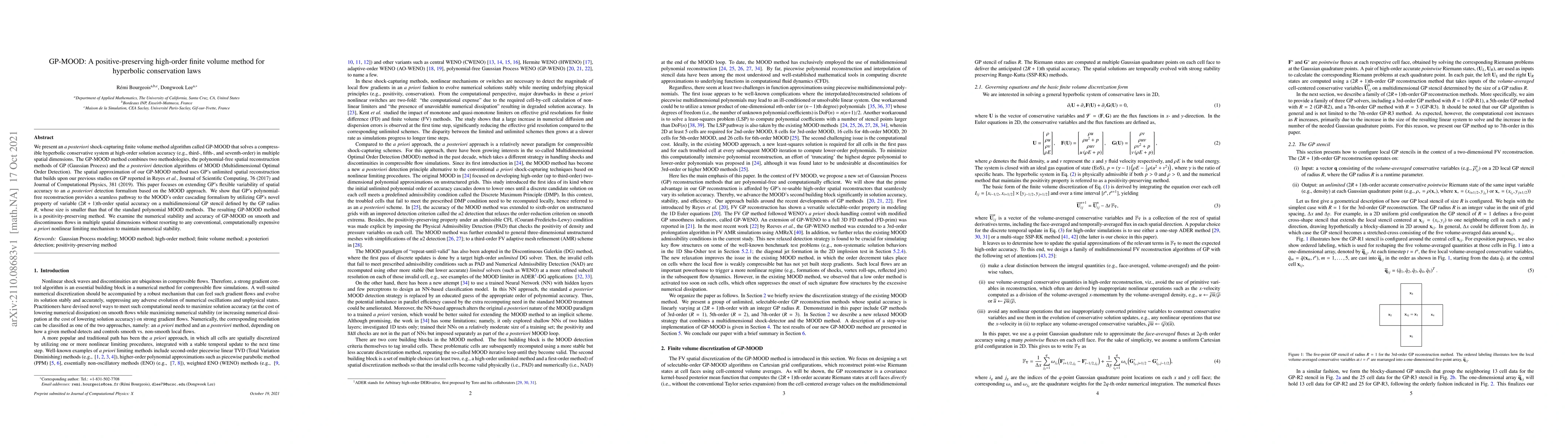 Thumbnail for GP-MOOD: A positive-preserving high-order finite volume method for
  hyperbolic conservation laws