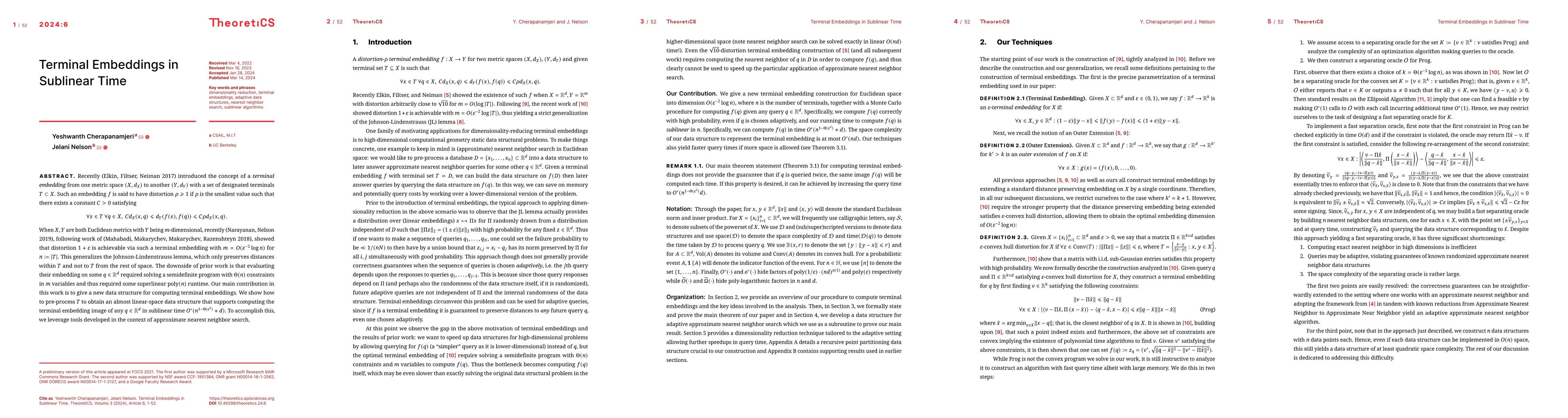 Thumbnail for Terminal Embeddings in Sublinear Time