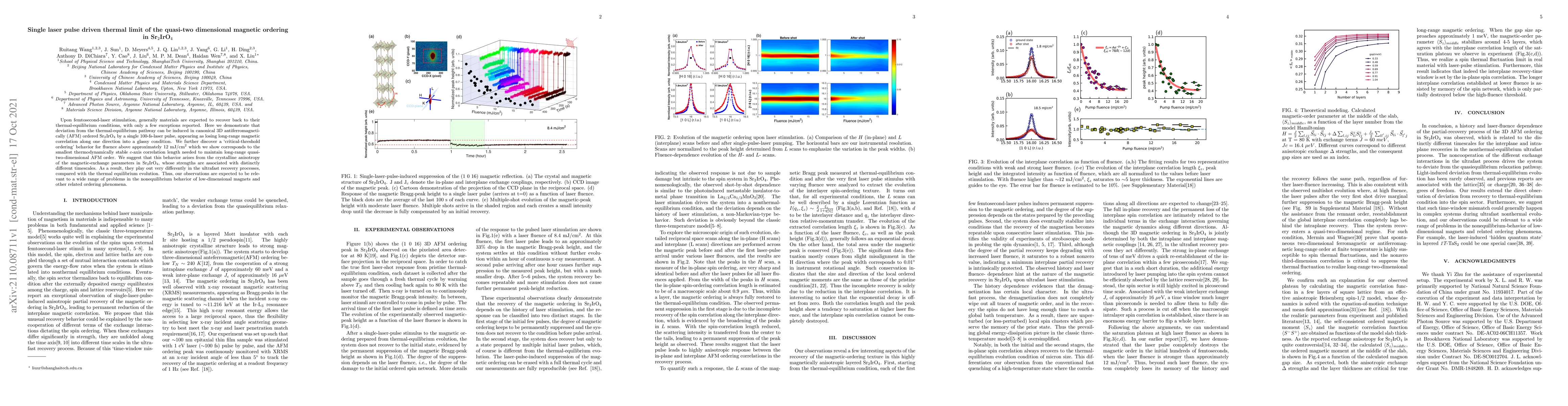 Thumbnail for Single laser pulse driven thermal limit of the quasi-two dimensional
  magnetic ordering in Sr$_2$IrO$_4$