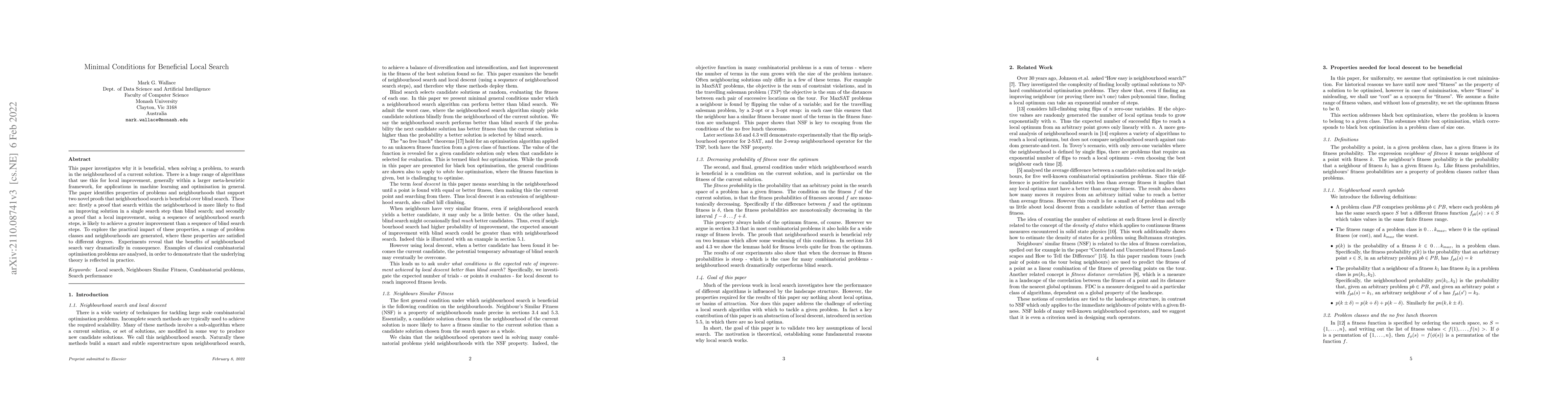 Thumbnail for Minimal Conditions for Beneficial Local Search