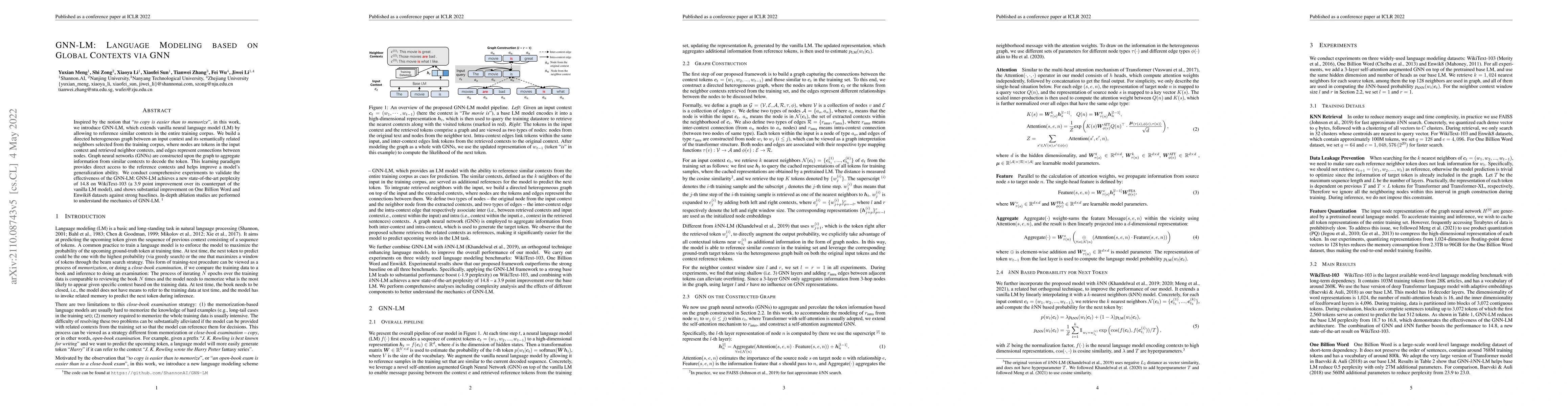 Thumbnail for GNN-LM: Language Modeling based on Global Contexts via GNN