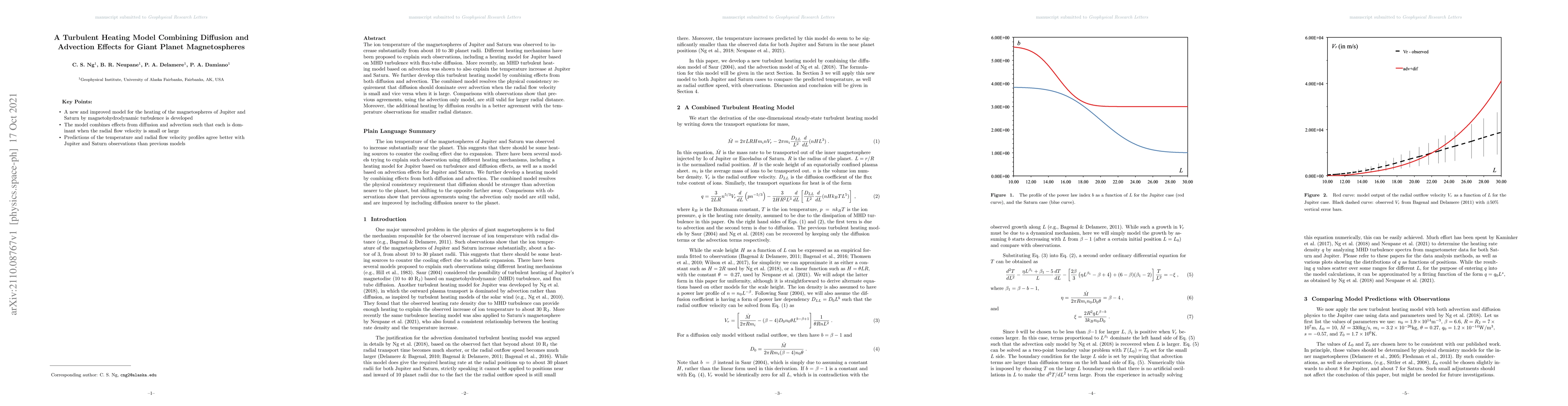 Thumbnail for A Turbulent Heating Model Combining Diffusion and Advection Effects for
  Giant Planet Magnetospheres