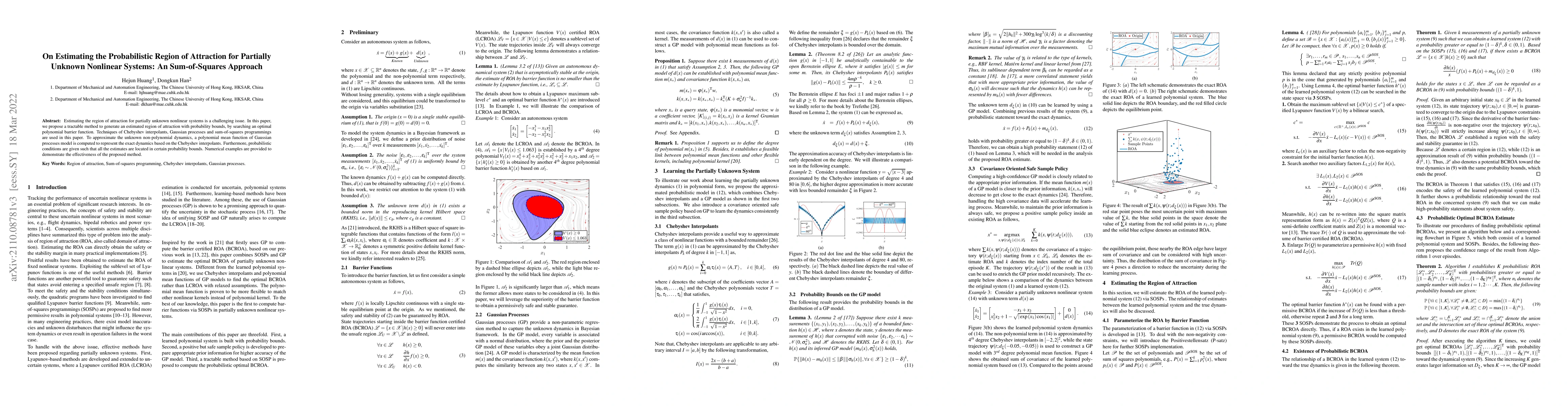 Thumbnail for On Estimating the Probabilistic Region of Attraction for Partially
  Unknown Nonlinear Systems: An Sum-of-Squares Approach