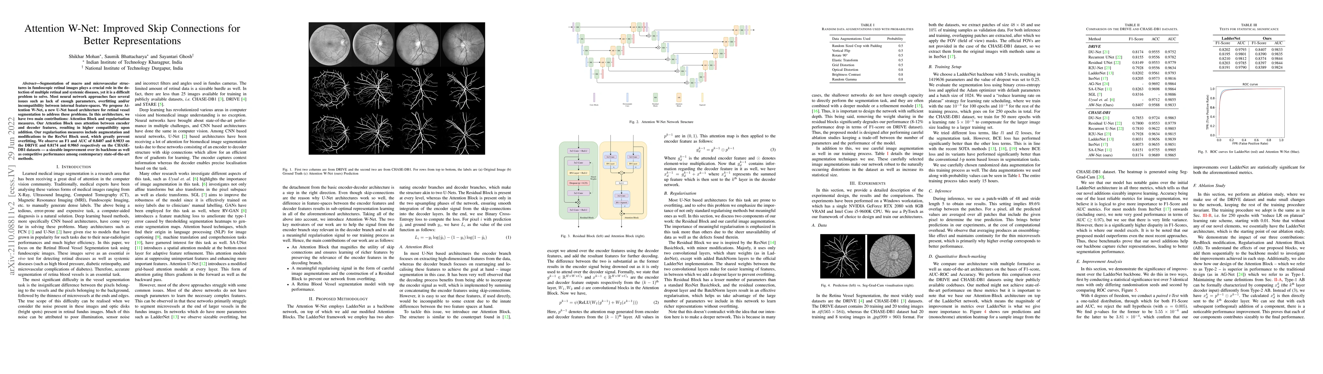 Thumbnail for Attention W-Net: Improved Skip Connections for better Representations