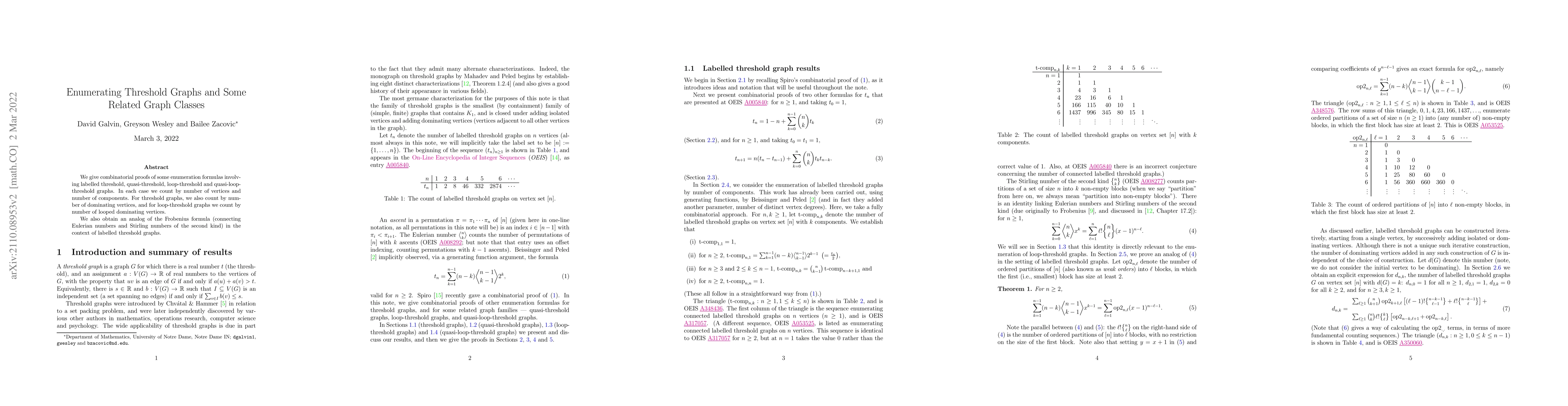 Thumbnail for Enumerating threshold graphs and some related graph classes