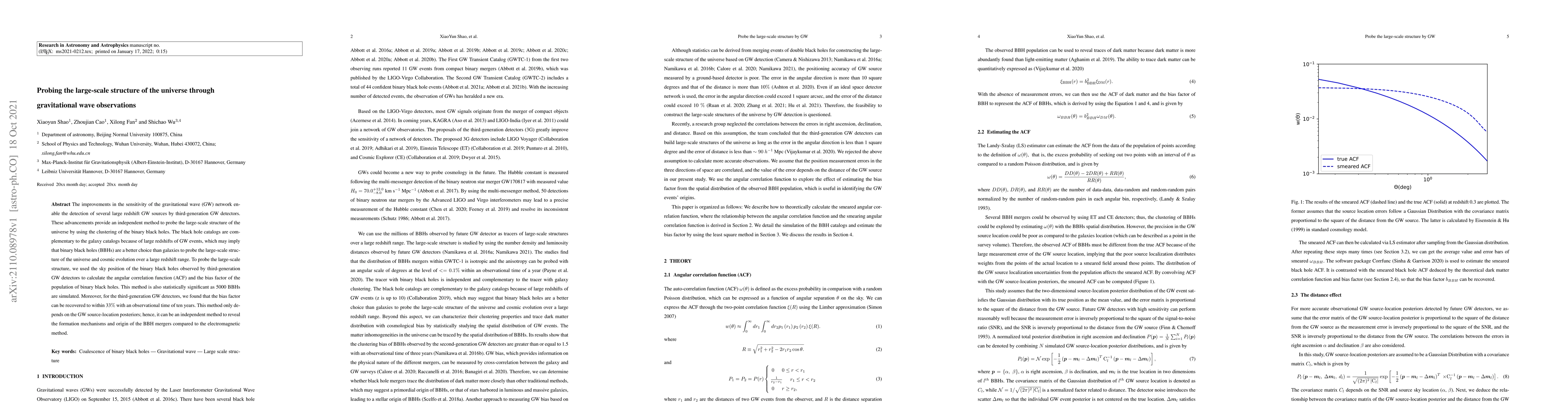 Thumbnail for Probing the large-scale structure of the universe through
  gravitational-wave observations