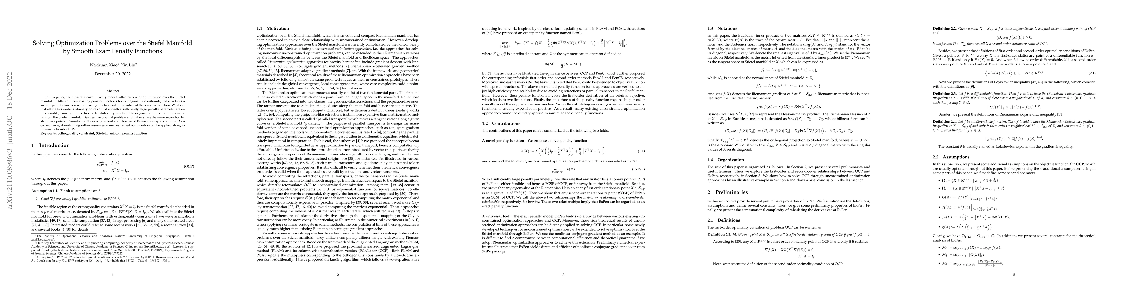 Thumbnail for Solving Optimization Problems over the Stiefel Manifold by Smooth Exact
  Penalty Function