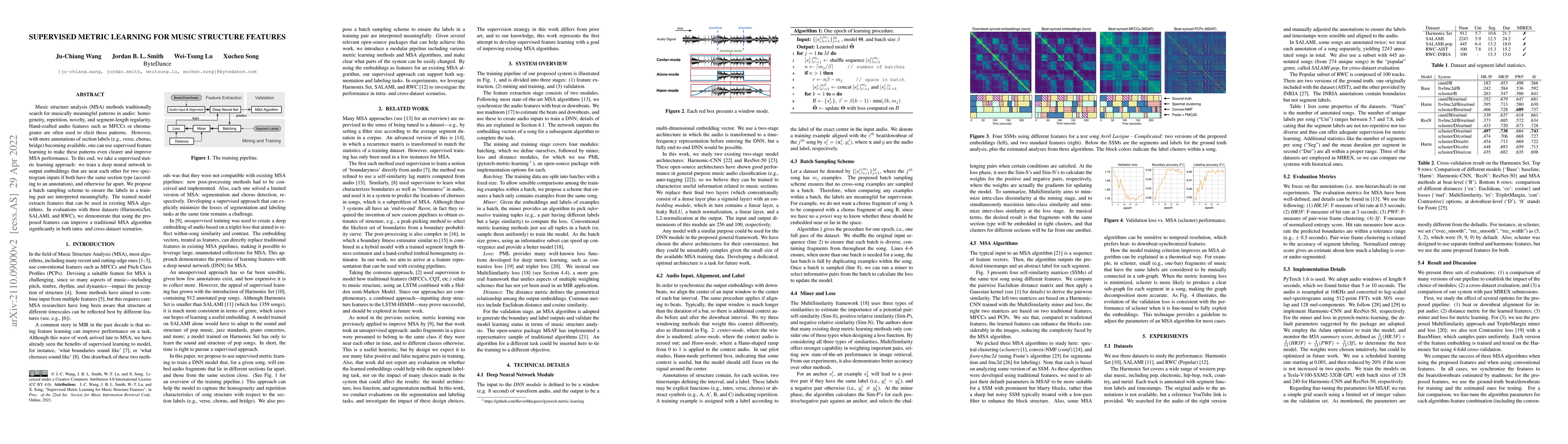 Thumbnail for Supervised Metric Learning for Music Structure Features