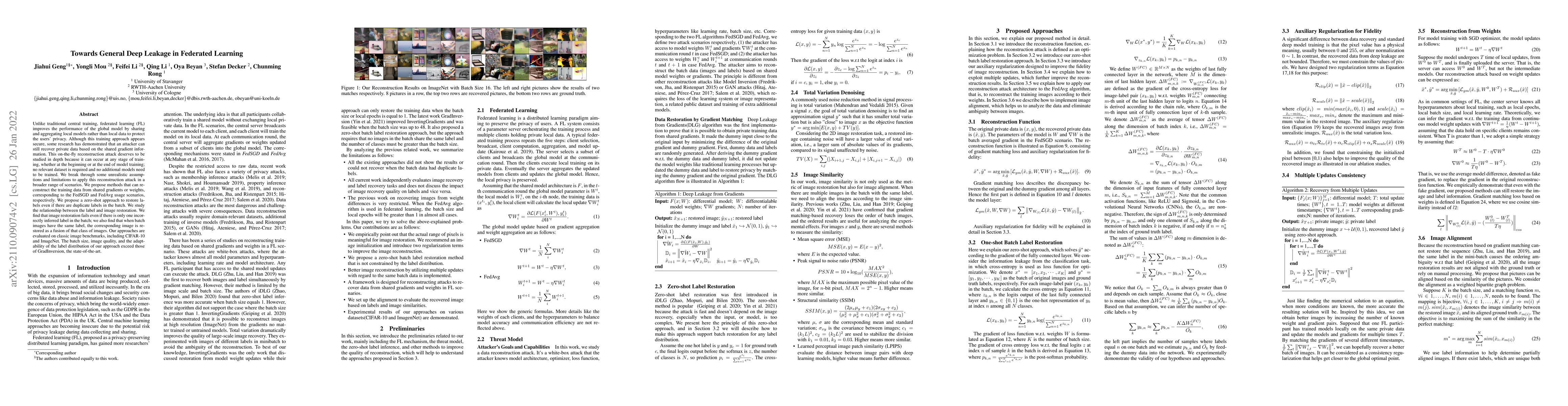 Thumbnail for Towards General Deep Leakage in Federated Learning