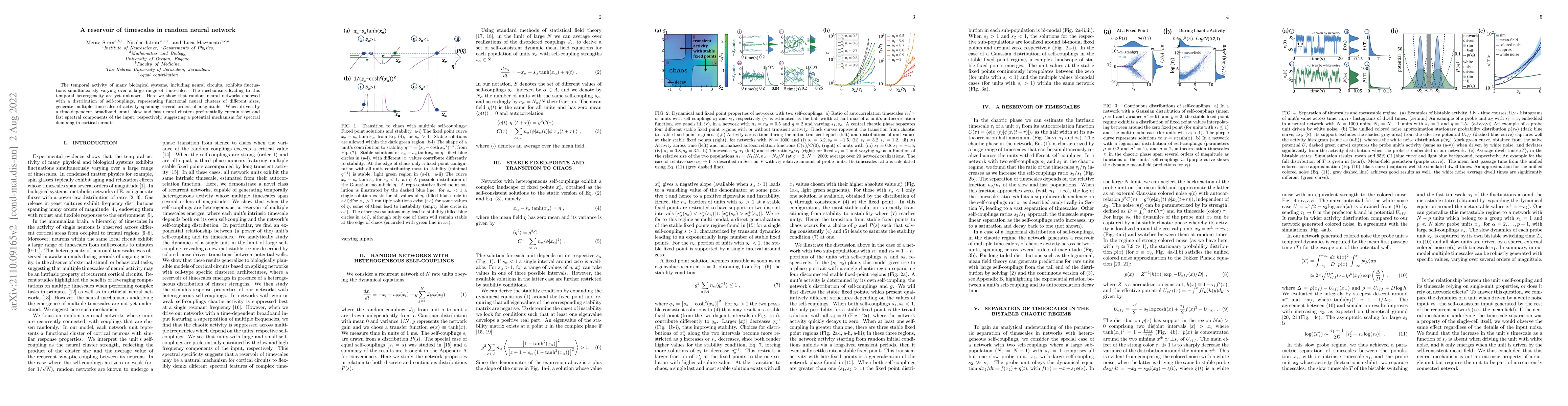 Thumbnail for A reservoir of timescales in random neural networks