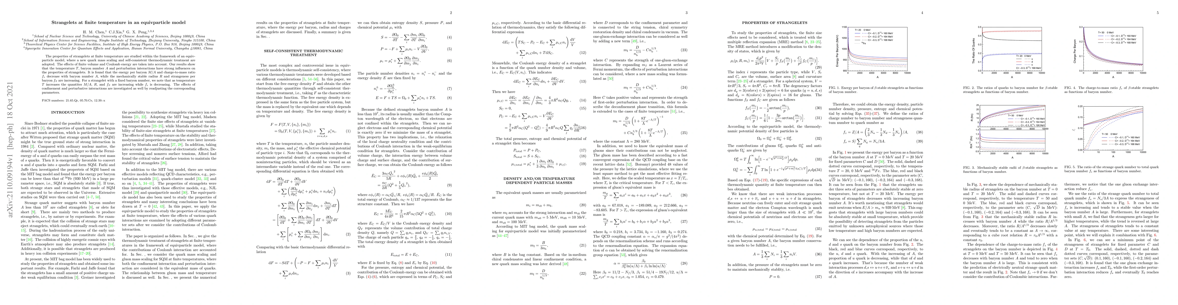 Thumbnail for Strangelets at finite temperature in an equivparticle model