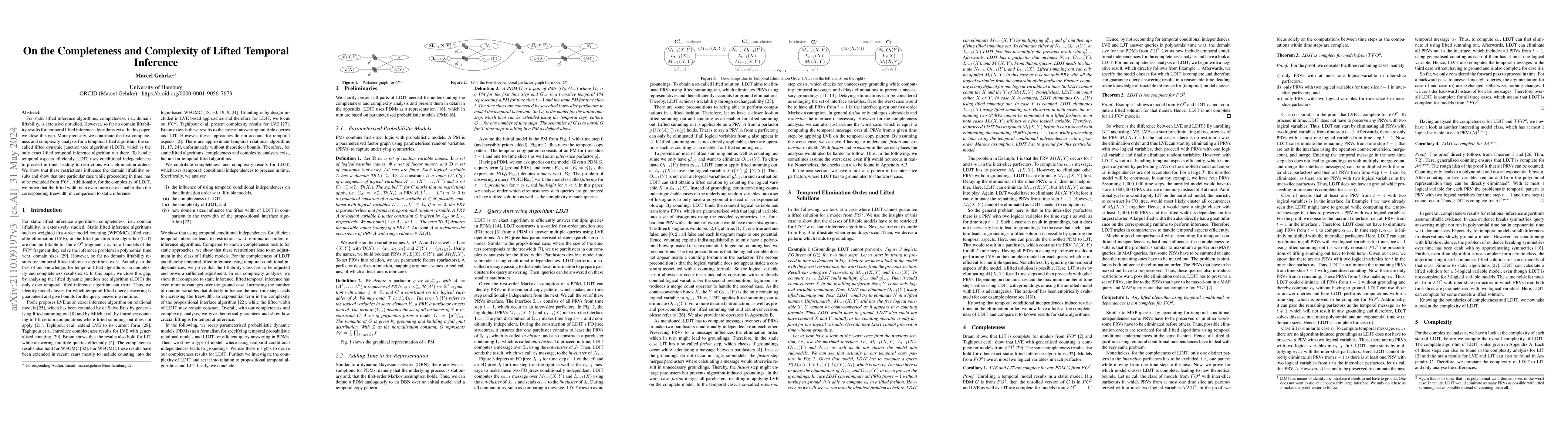 Thumbnail for On the Completeness and Complexity of the Lifted Dynamic Junction Tree
  Algorithm