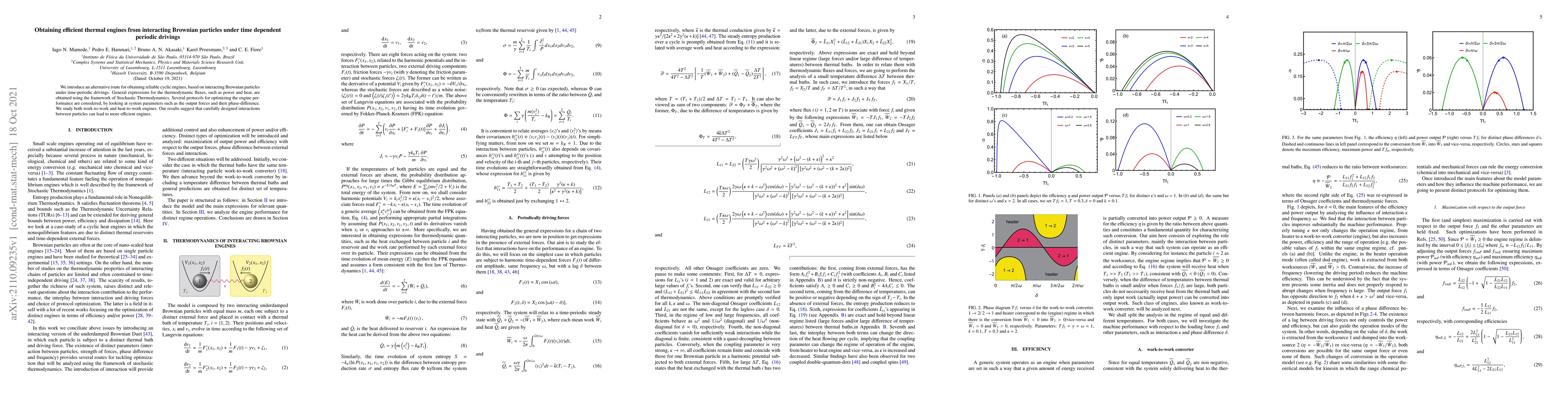 Thumbnail for Obtaining efficient thermal engines from interacting Brownian particles
  under time dependent periodic drivings