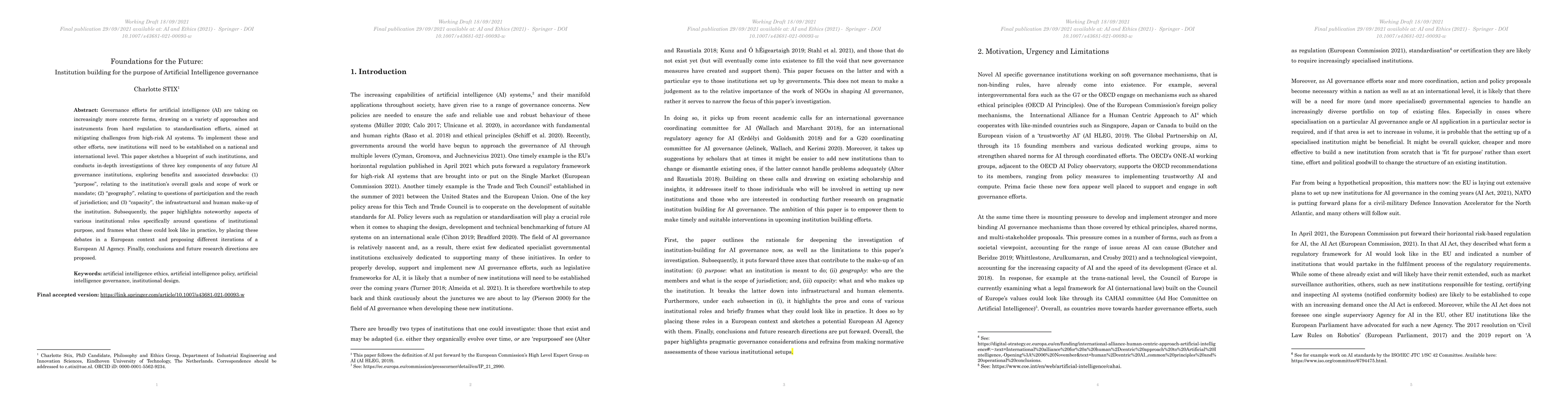Thumbnail for Foundations for the Future: Institution building for the purpose of
  Artificial Intelligence governance
